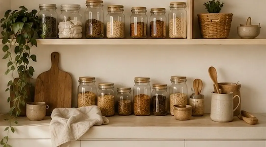A clean and organised room after decluttering with natural light