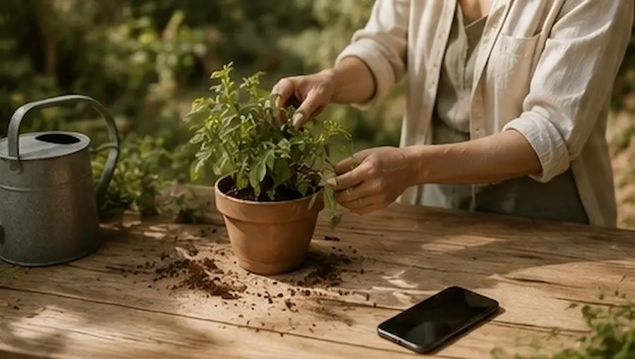 A minimal digital workspace promoting intentional screen time